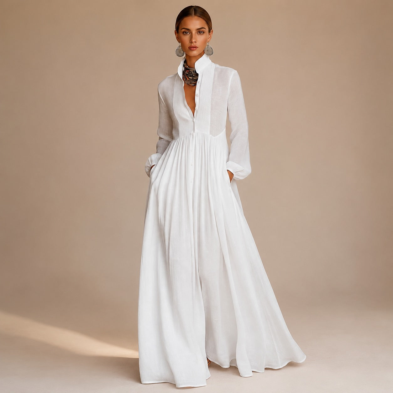 Kyran - Trendy Long Sleeve Maxi Dress