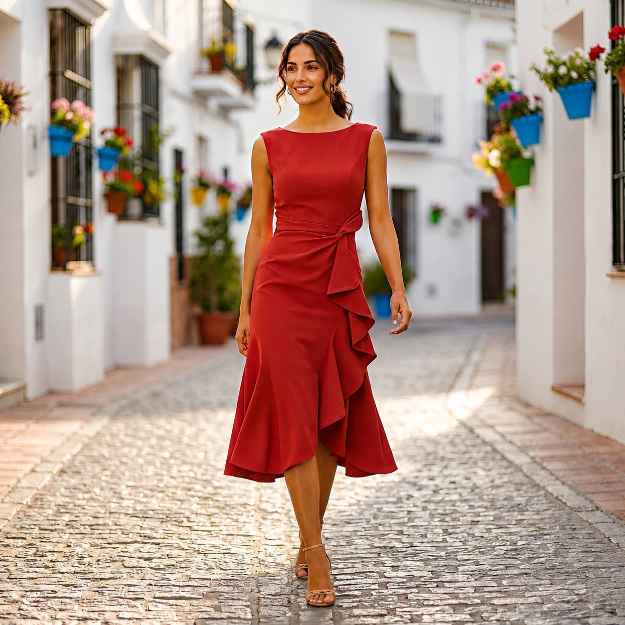 Jaiden - Sophisticated Pleated Midi Dress
