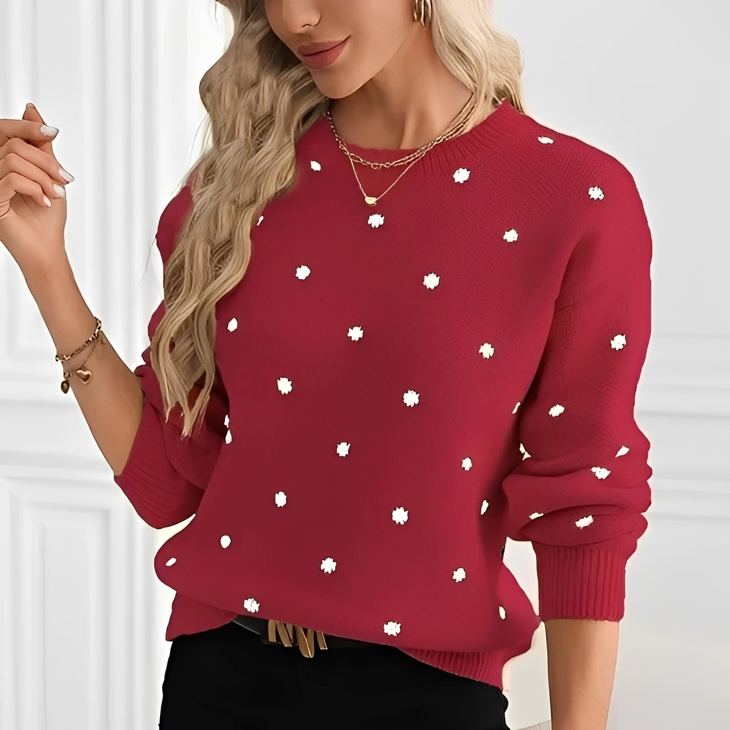 Karly - Stylish Polka Dot Sweater