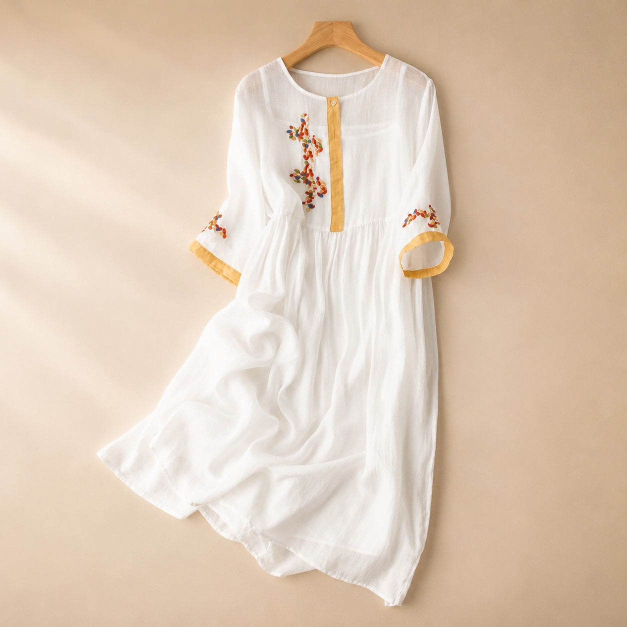 Laura - Casual Boho Embroidered Dress