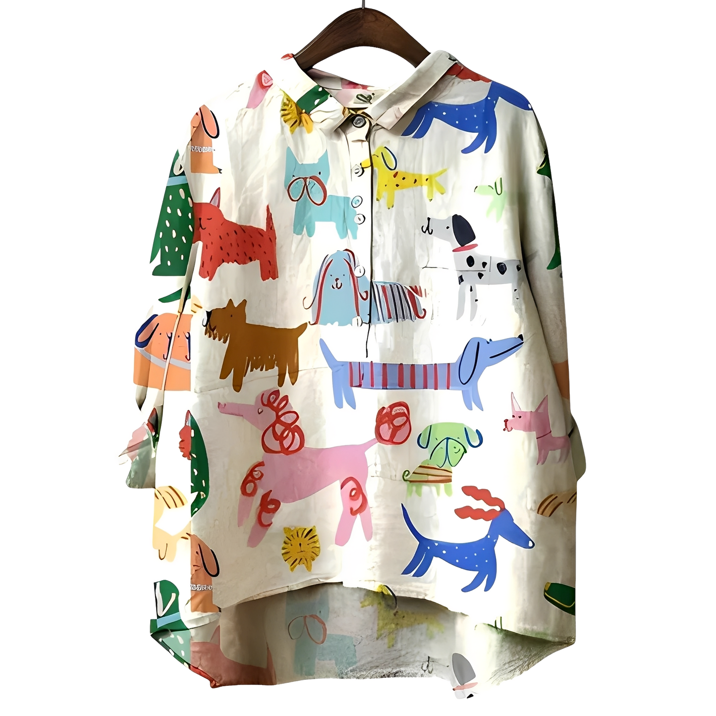 Eyden - Printed women's blouse with long sleeves