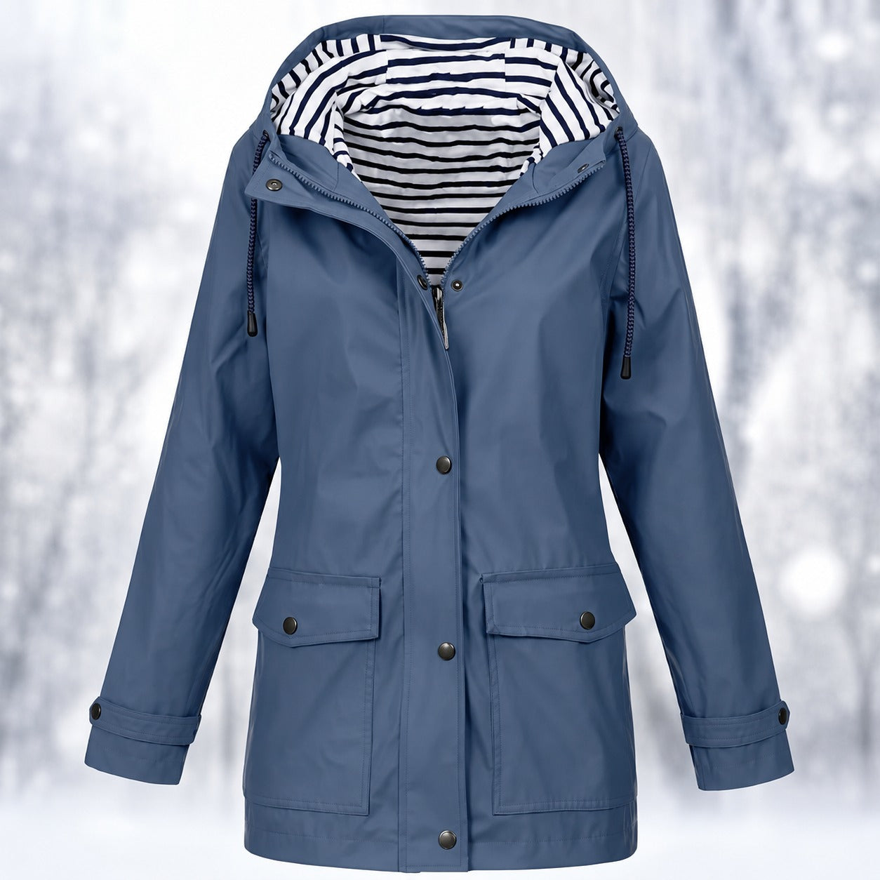 Jasmine - Stylish Hooded Button-Front Coat