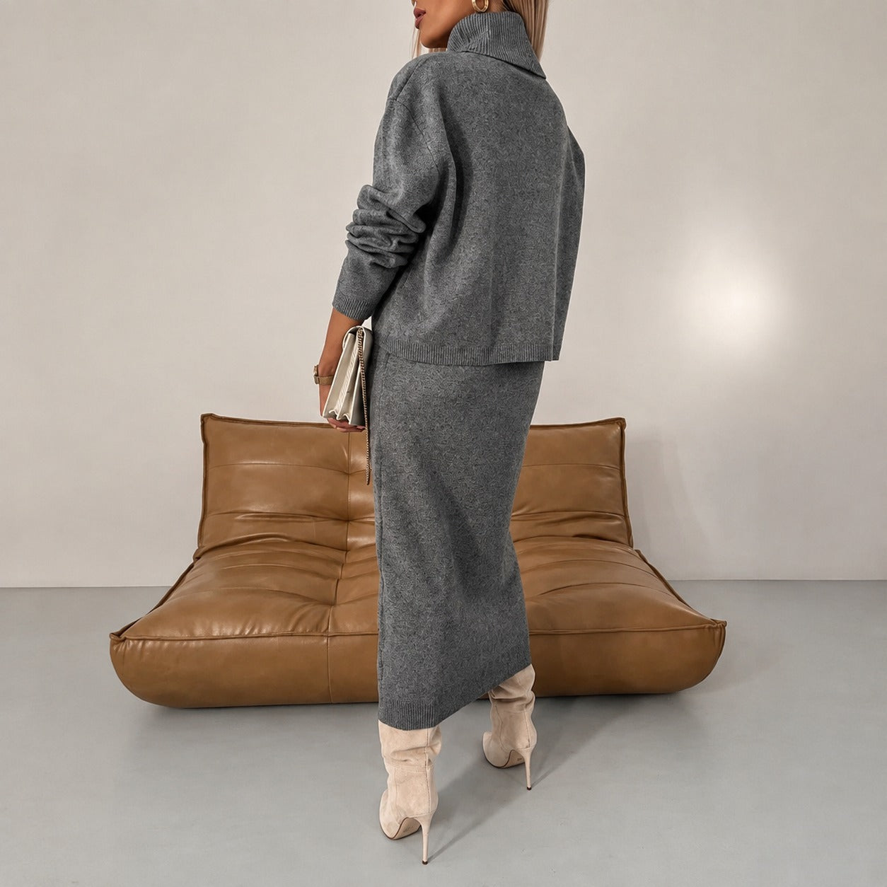 Odette - Casual set with dress and turtleneck sweater