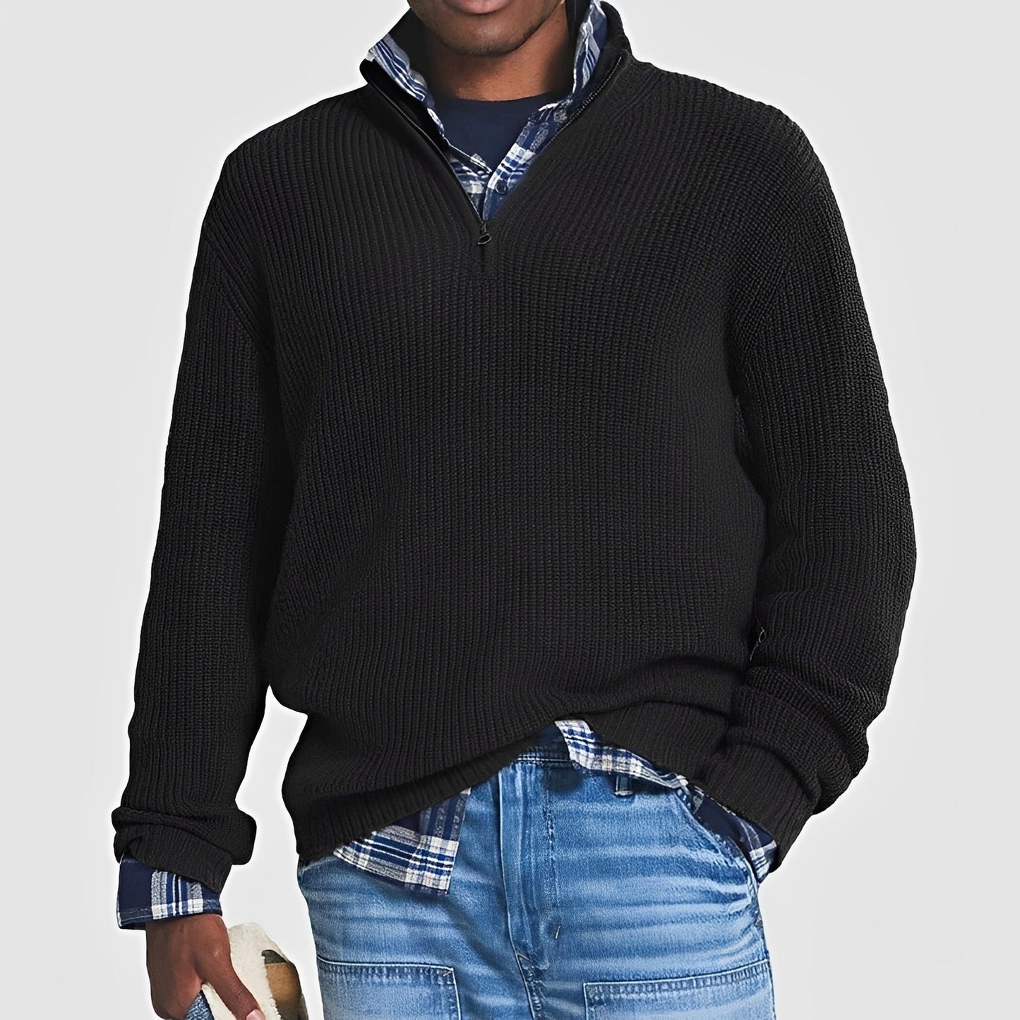 Sean - Men's sweater with zipper