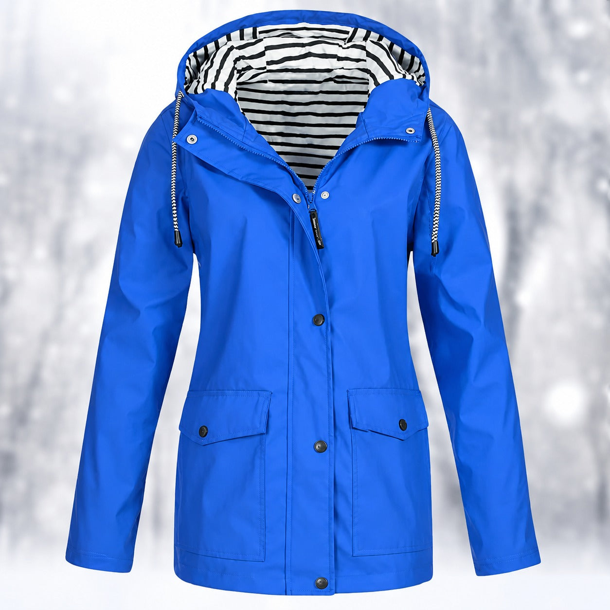 Jasmine - Stylish Hooded Button-Front Coat