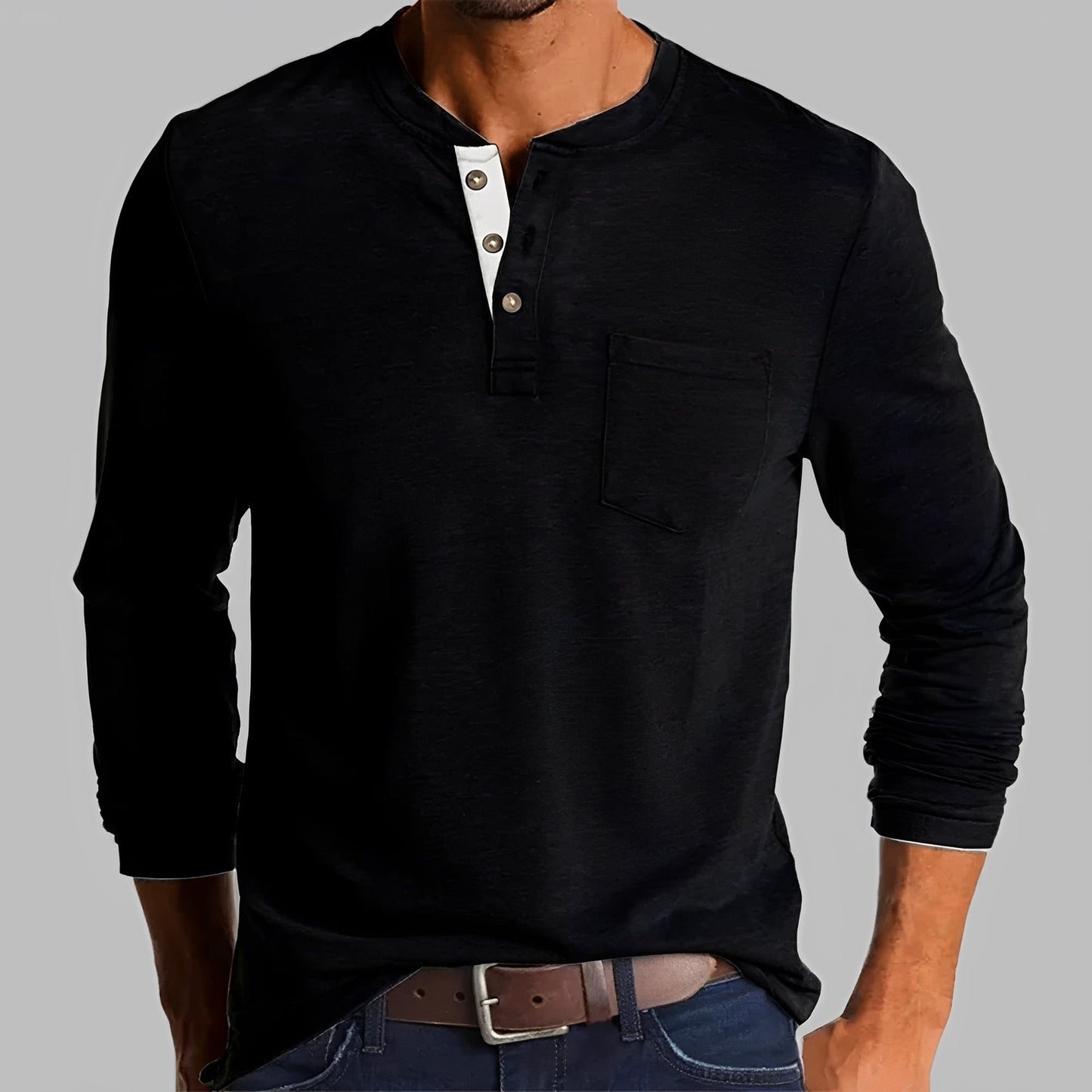 Dalton - Long Sleeve Henley Shirt