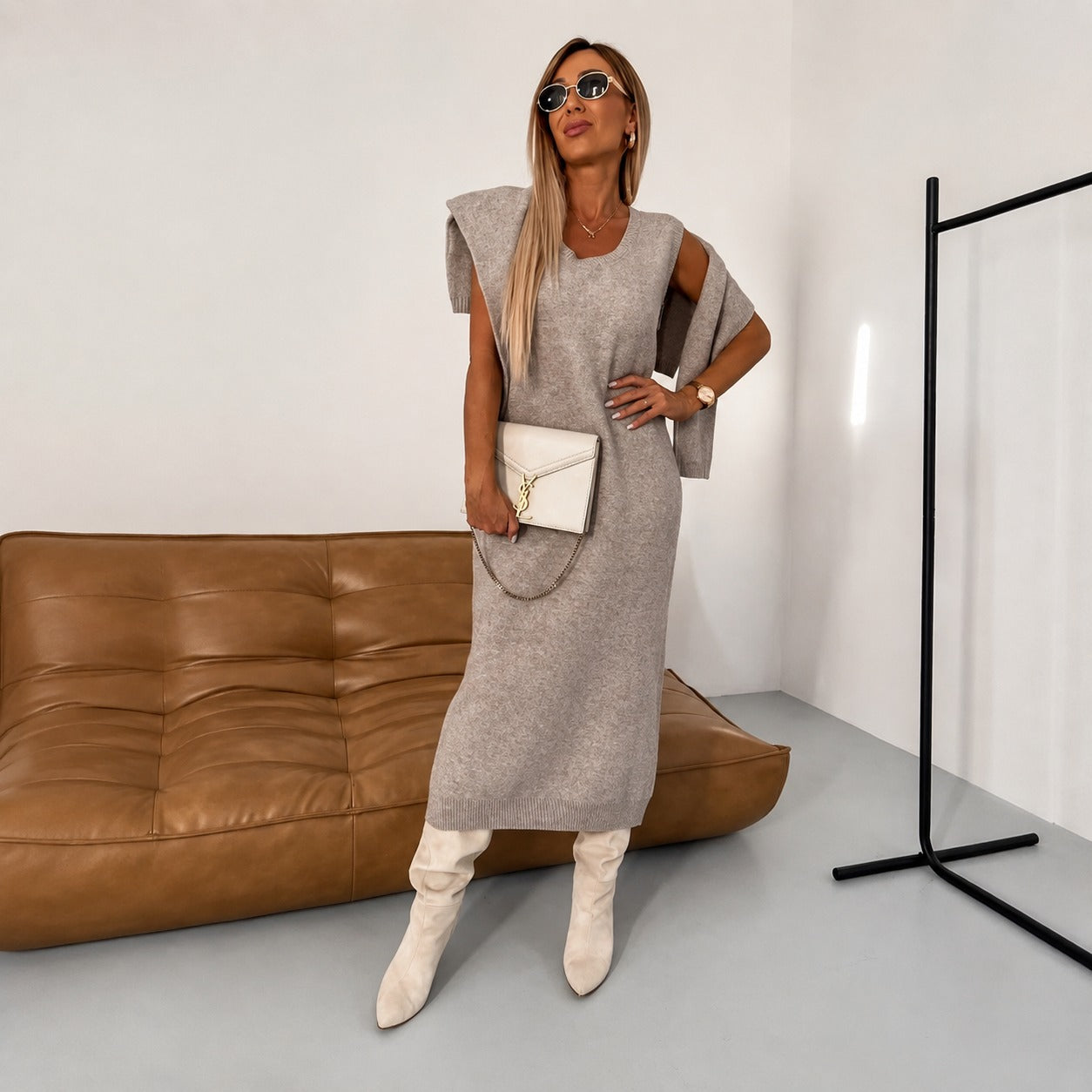 Odette - Casual set with dress and turtleneck sweater