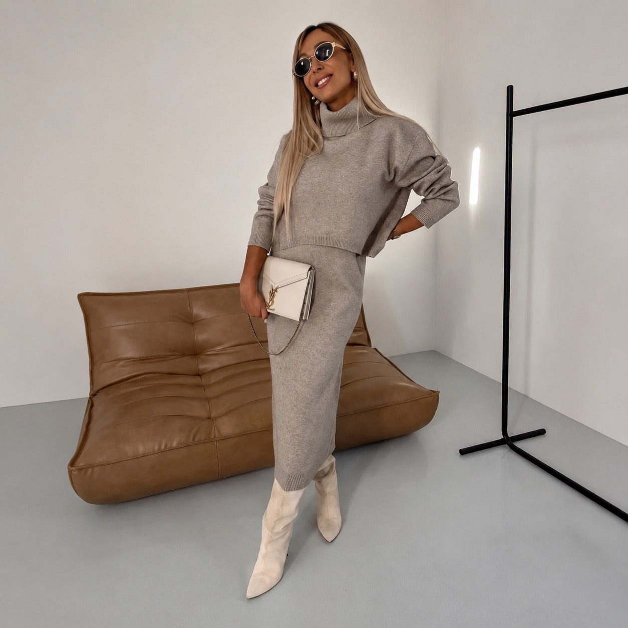 Odette - Casual set with dress and turtleneck sweater