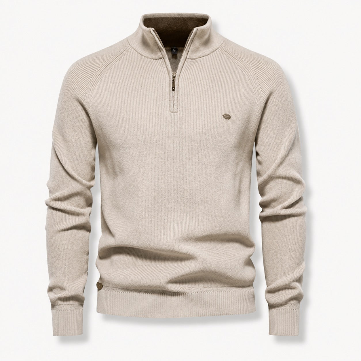 Lucas - Stylish Quarter Zip Ribbed Sweater