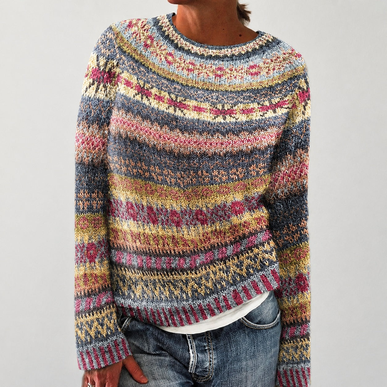 Olivia - Stylish Patterned Sweater
