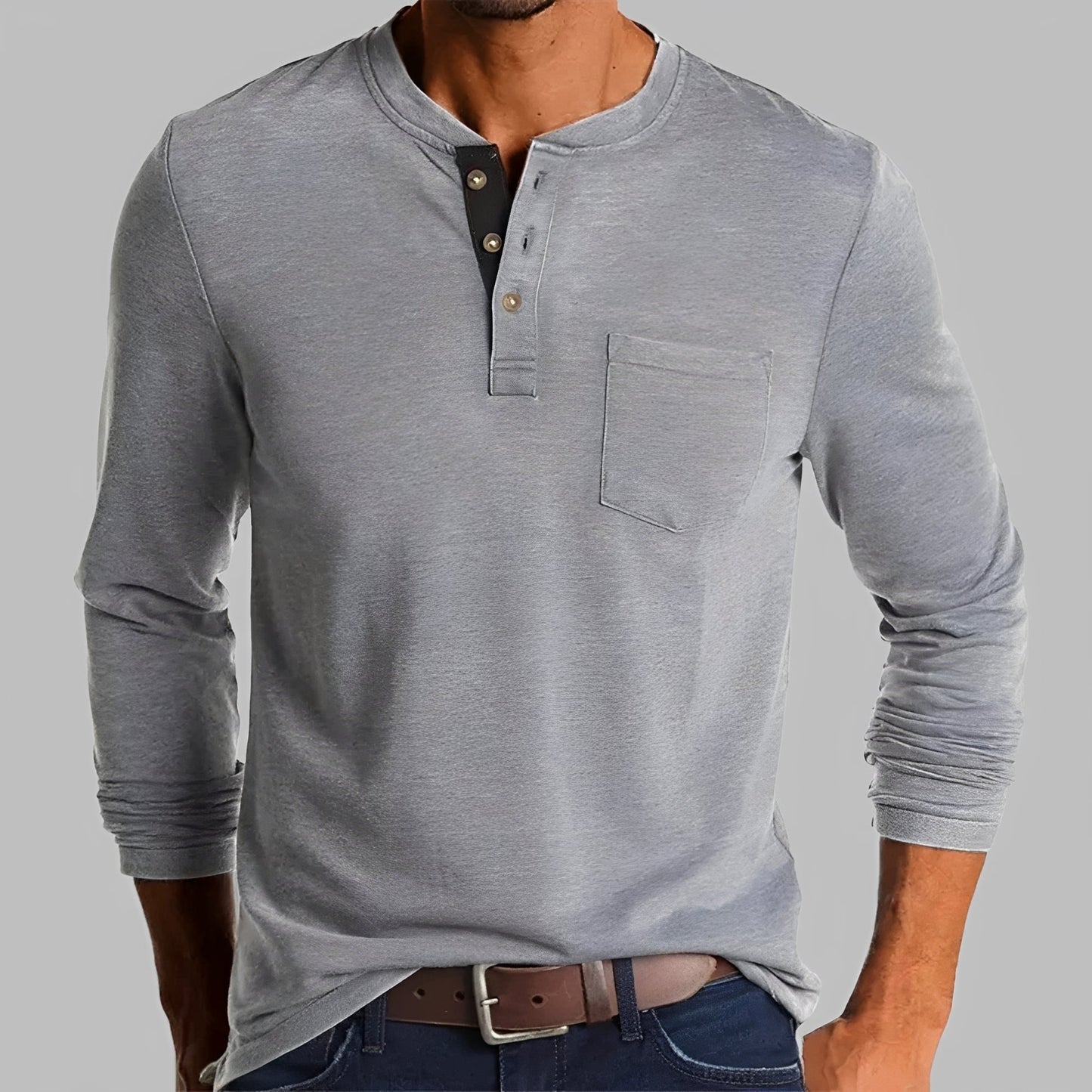 Dalton - Long Sleeve Henley Shirt