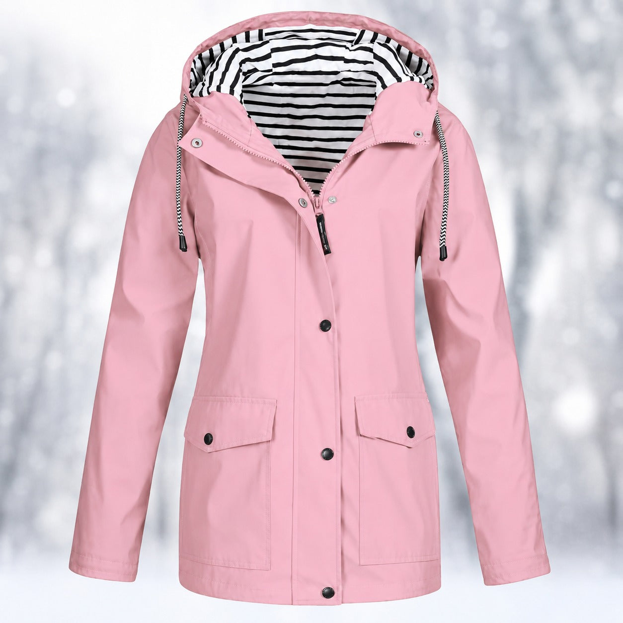 Jasmine - Stylish Hooded Button-Front Coat