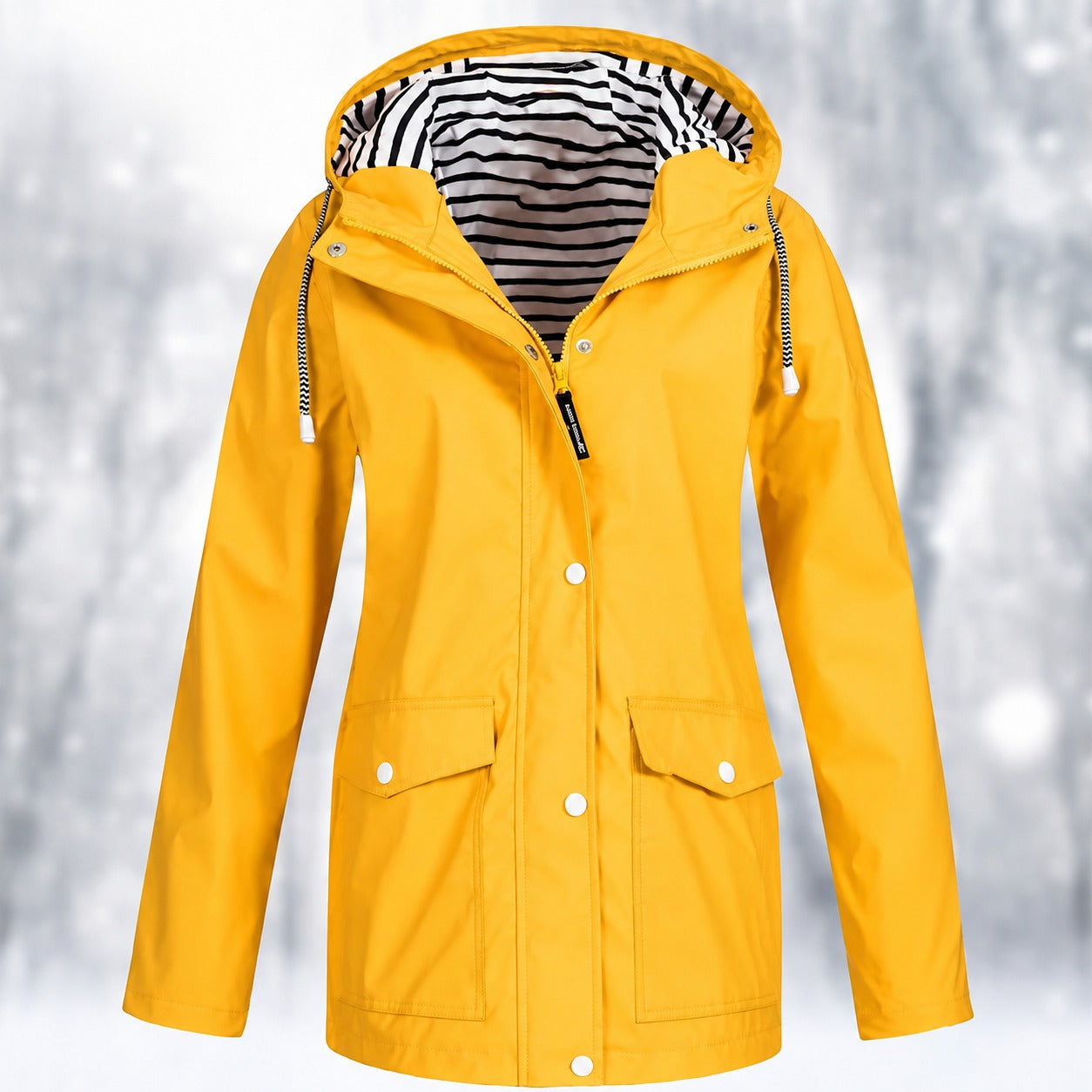 Jasmine - Stylish Hooded Button-Front Coat