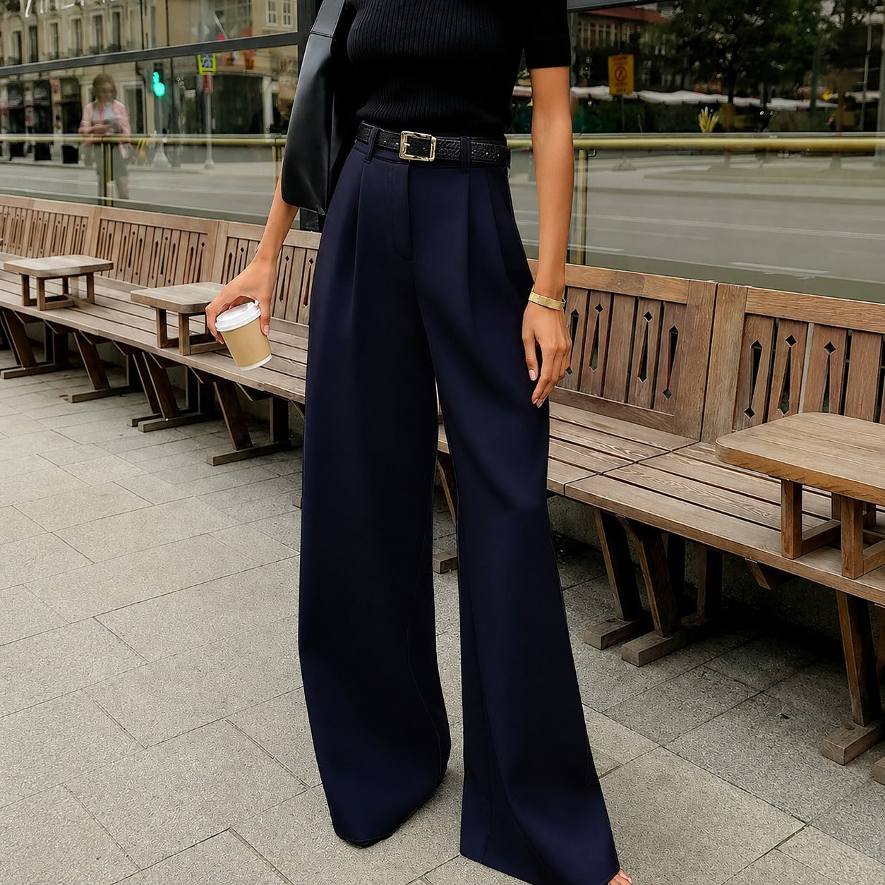 Marlene - Wide-leg pants without belt