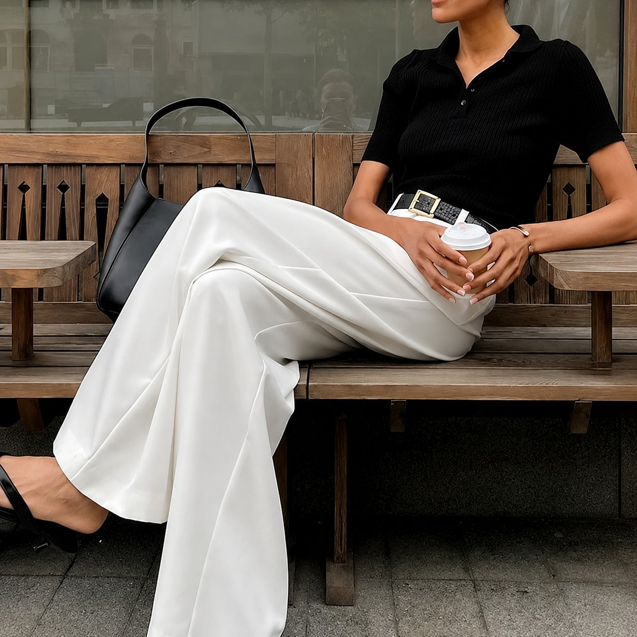 Marlene - Wide-leg pants without belt