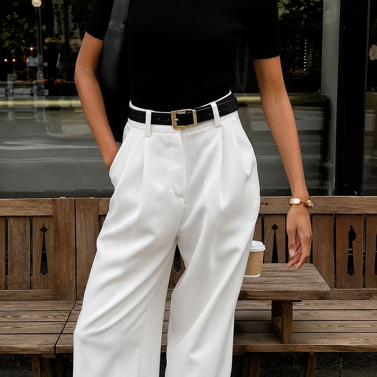 Marlene - Wide-leg pants without belt