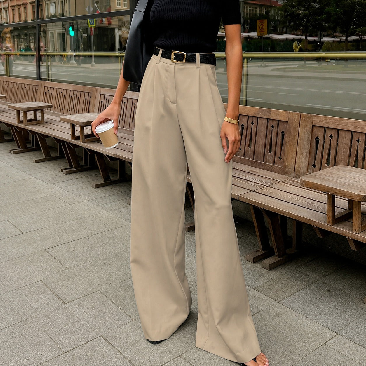 Marlene - Wide-leg pants without belt