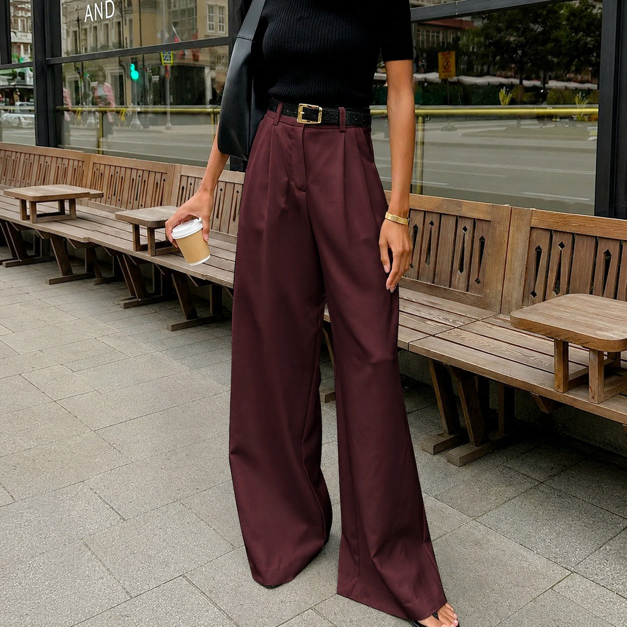 Marlene - Wide-leg pants without belt