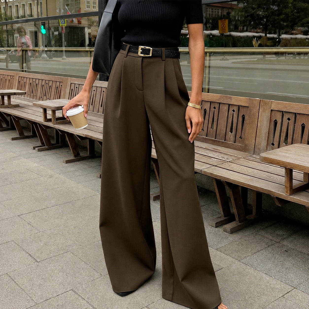Marlene - Wide-leg pants without belt