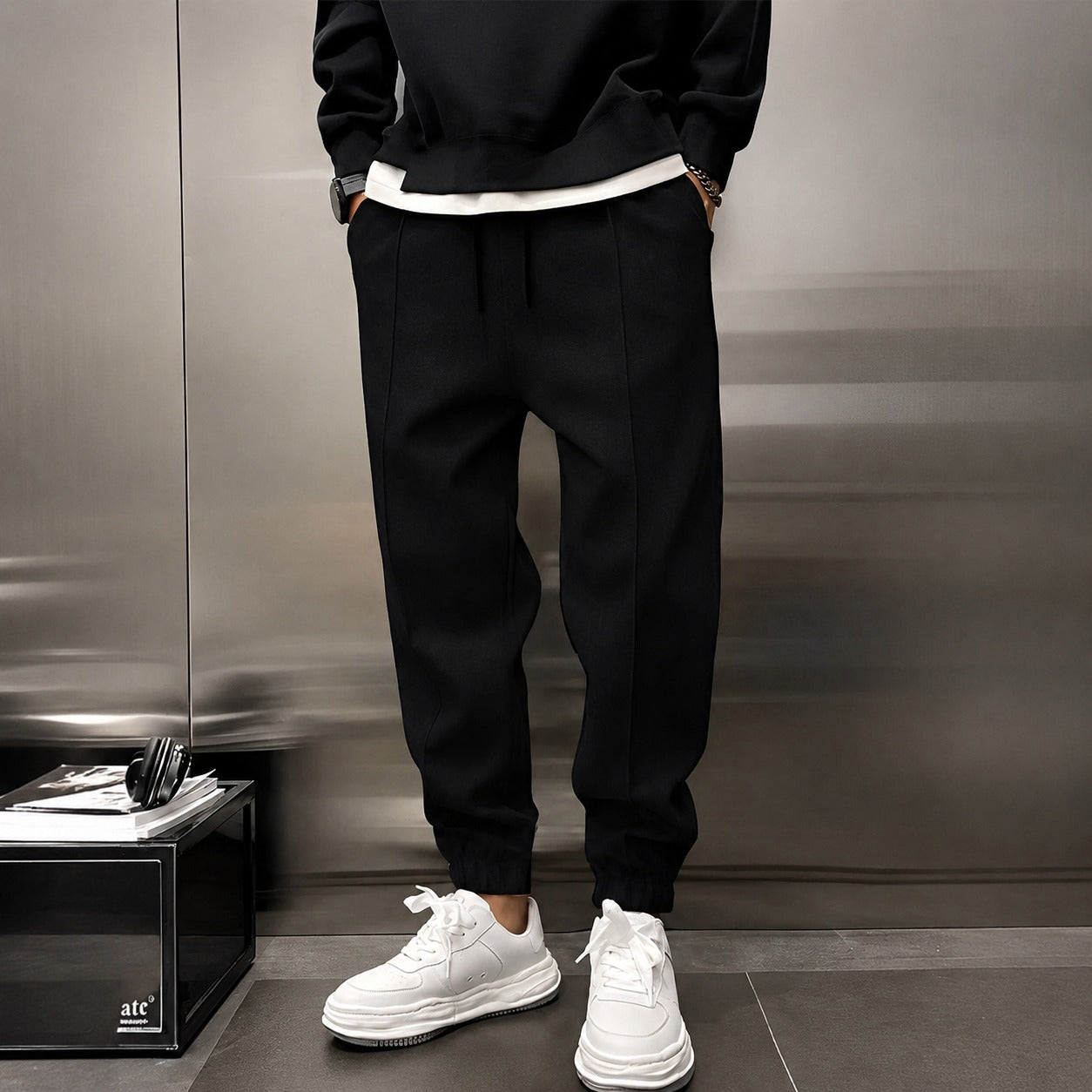 Philip - Drawstring Wide Fit Trousers