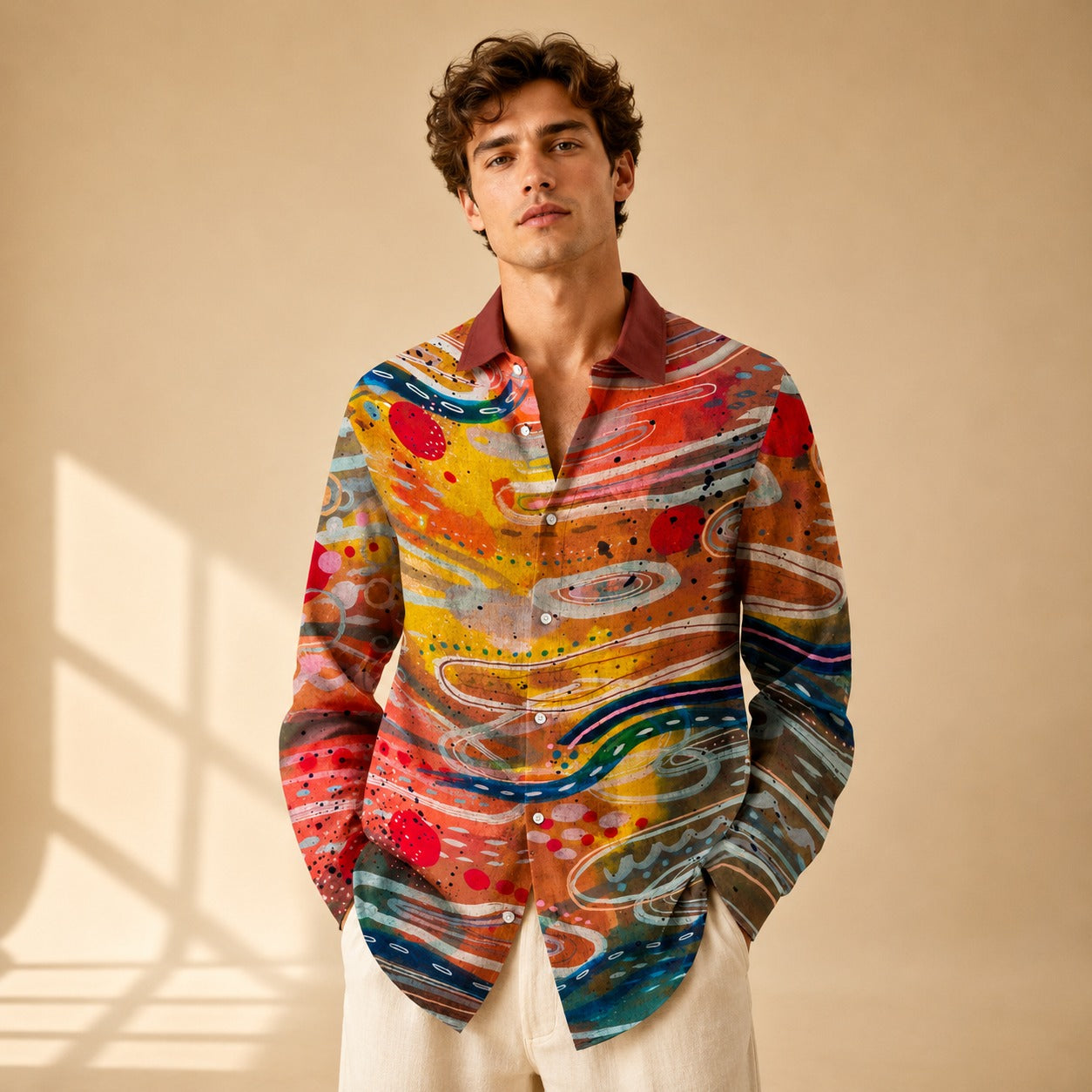 Neil - Creative Design Long Sleeved Shirt