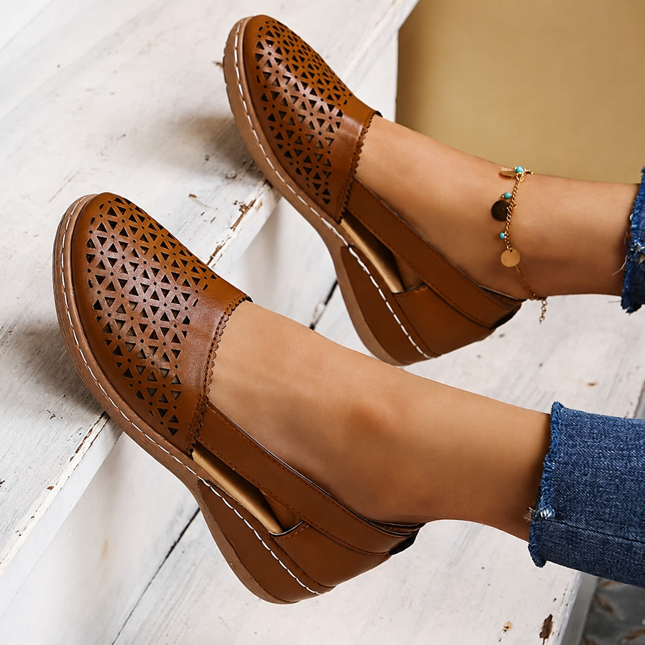 Tegan - Fashionable Sandals with Pattern