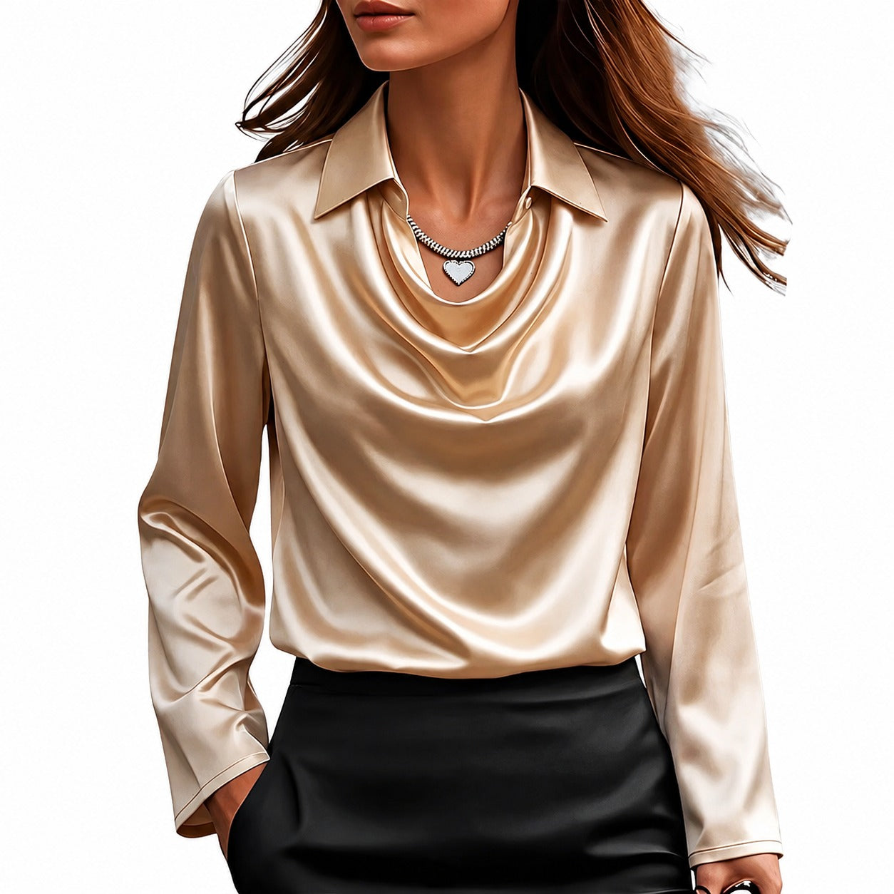 Dionne - Elegant long-sleeve blouse for women