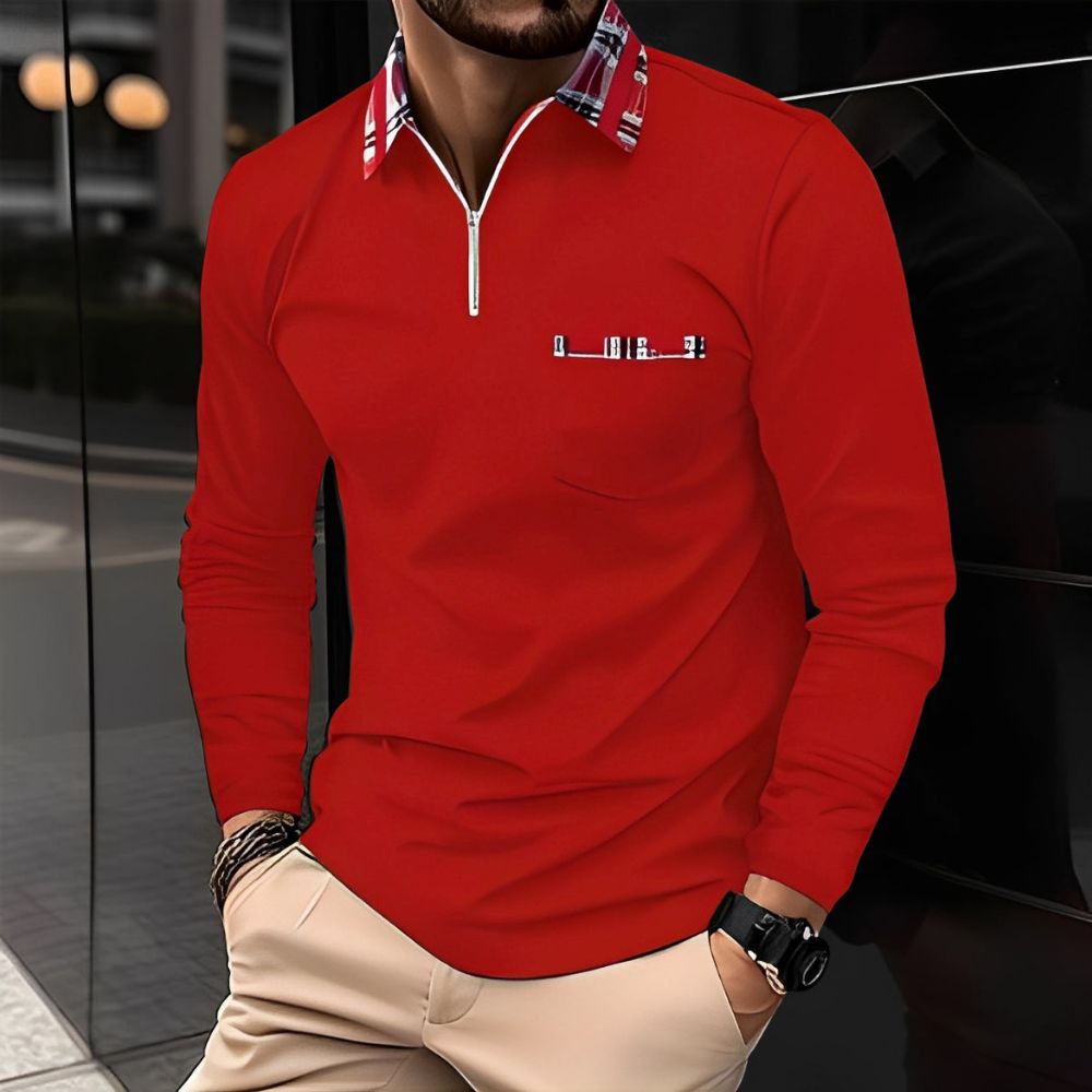 Florent - Stylish Long-Sleeved Polo Shirt