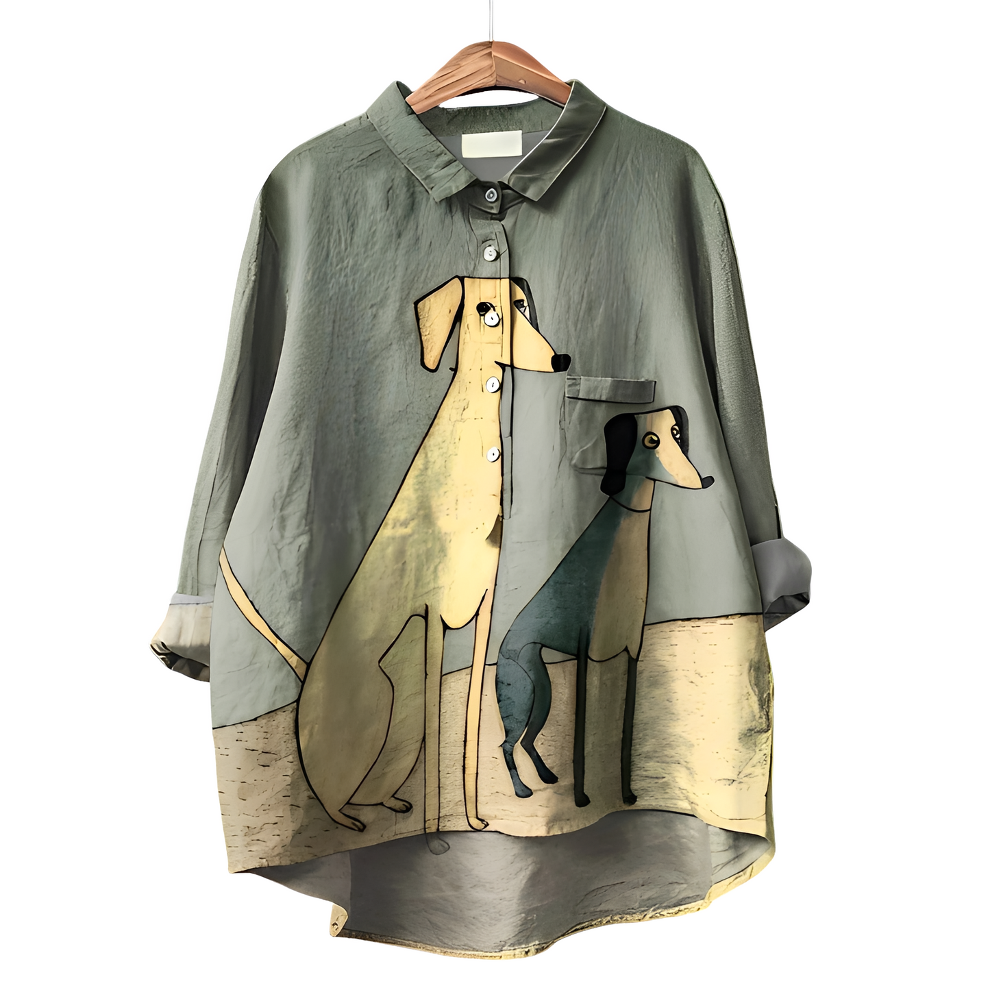 Eyden - Printed women's blouse with long sleeves