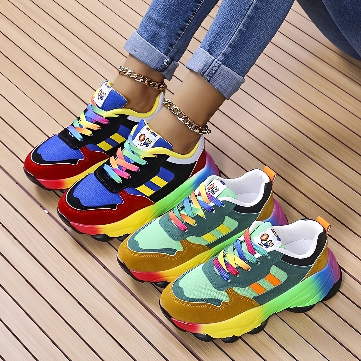 Erika - Comfortable Rainbow shoes