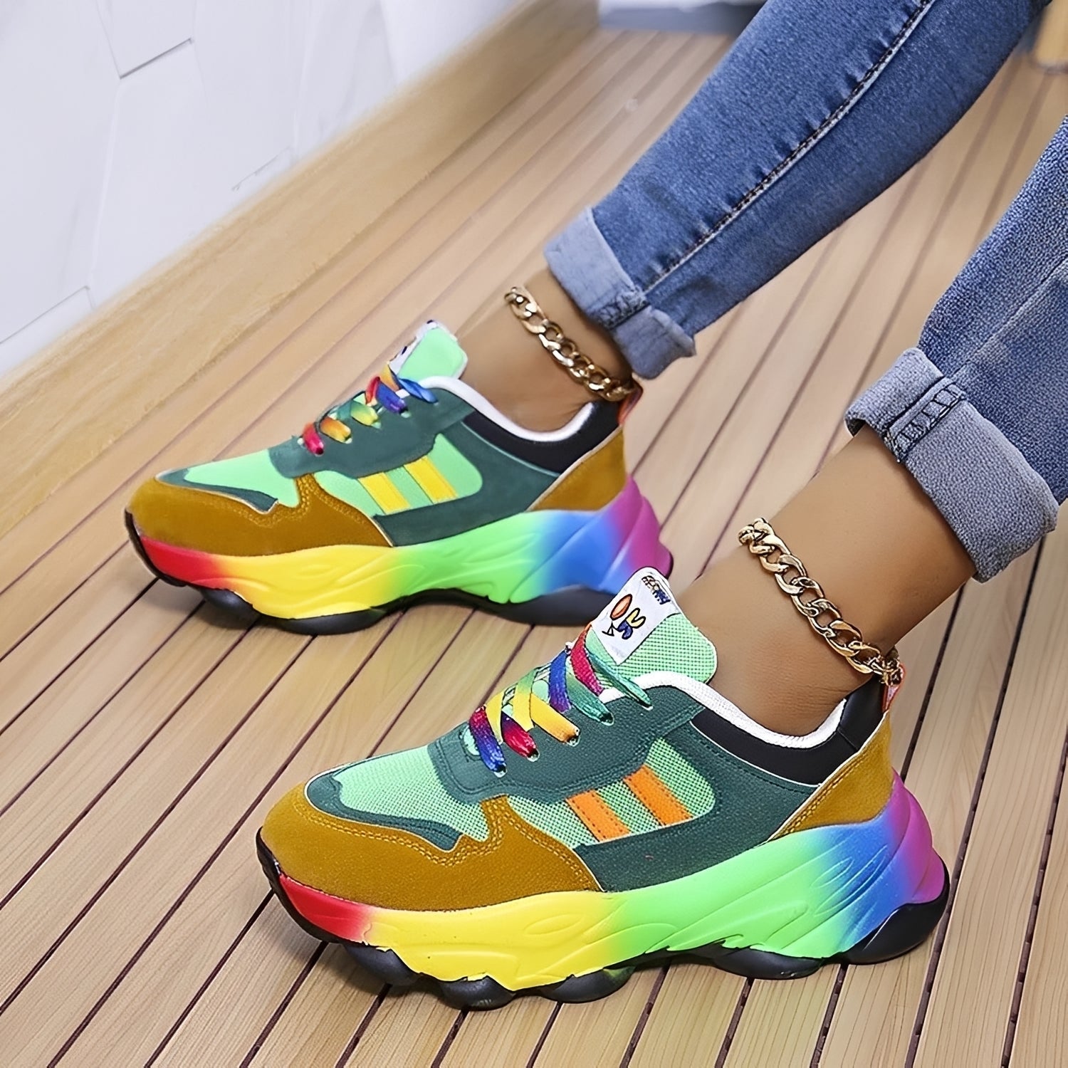 Erika - Comfortable Rainbow shoes