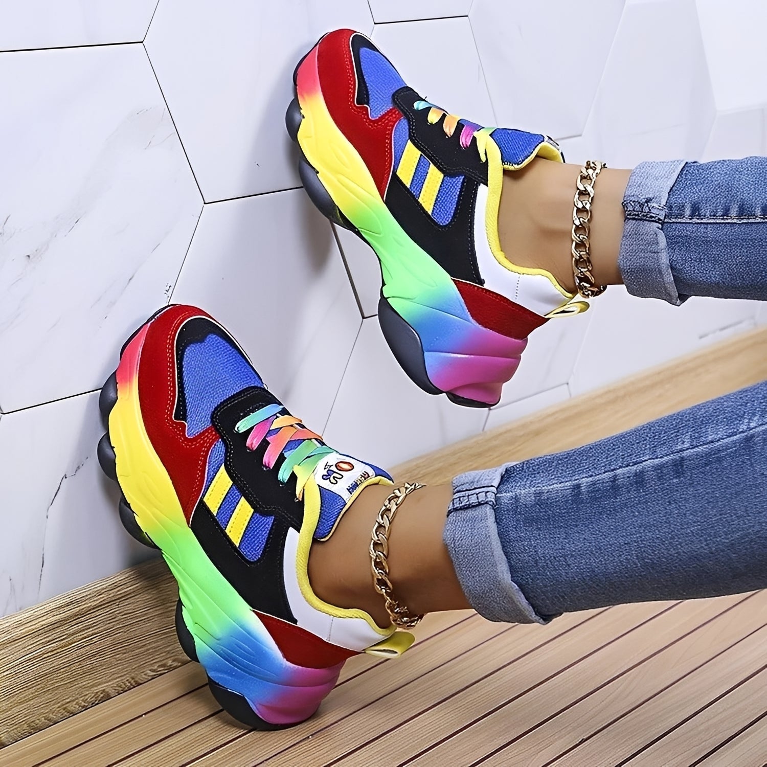 Erika - Comfortable Rainbow shoes