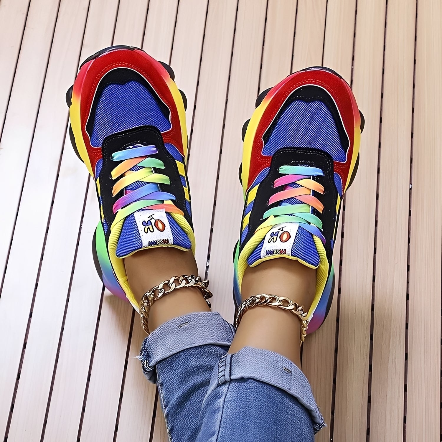Erika - Comfortable Rainbow shoes