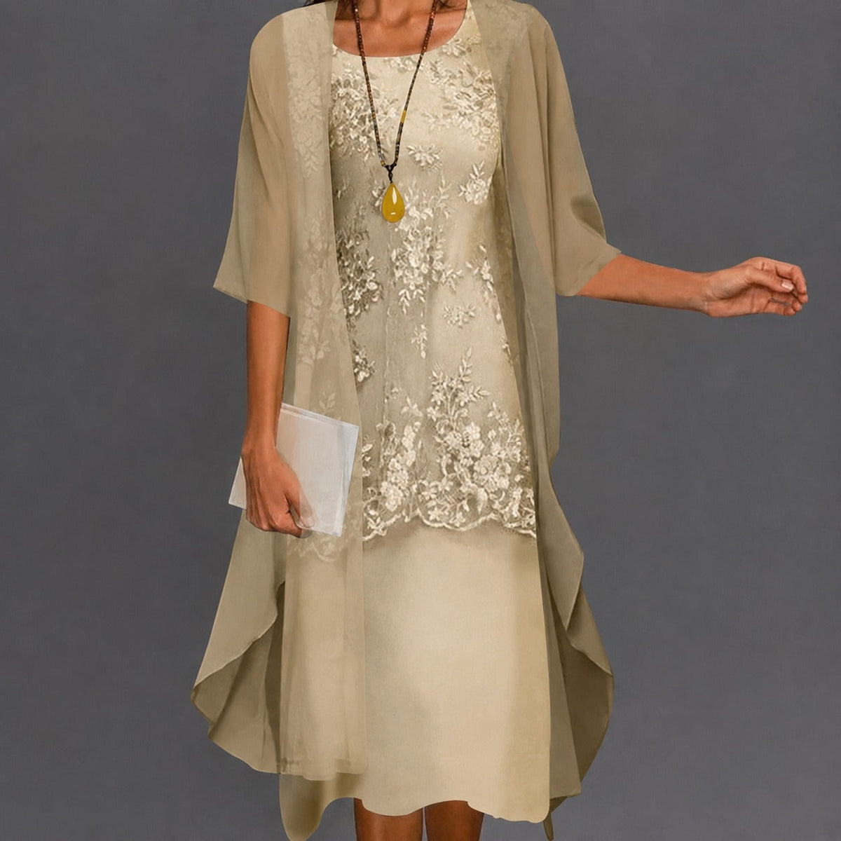 Women's Dress – Elegant, flowing knee-length dress for holidays, gifts, and everyday wear
