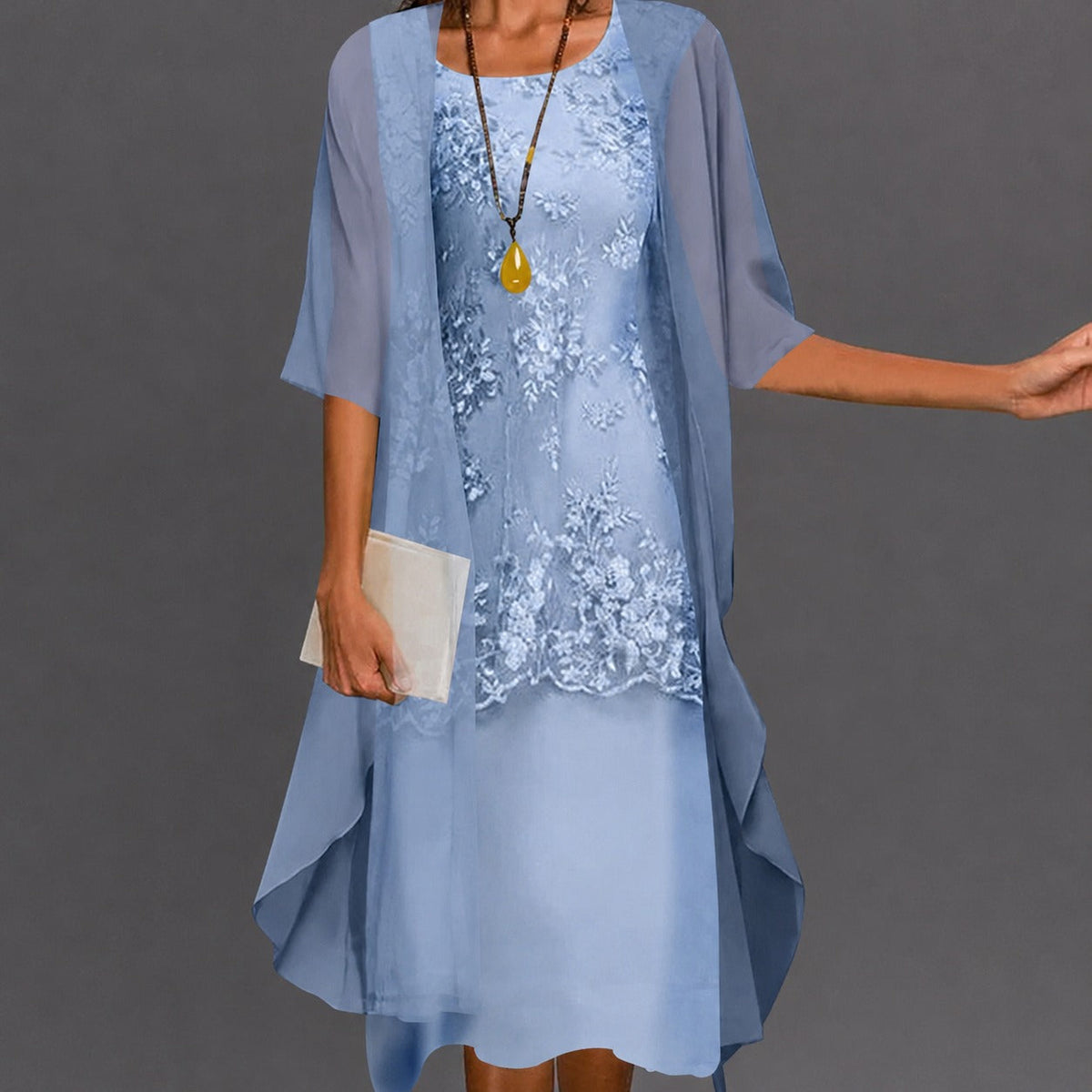 Women's Dress – Elegant, flowing knee-length dress for holidays, gifts, and everyday wear