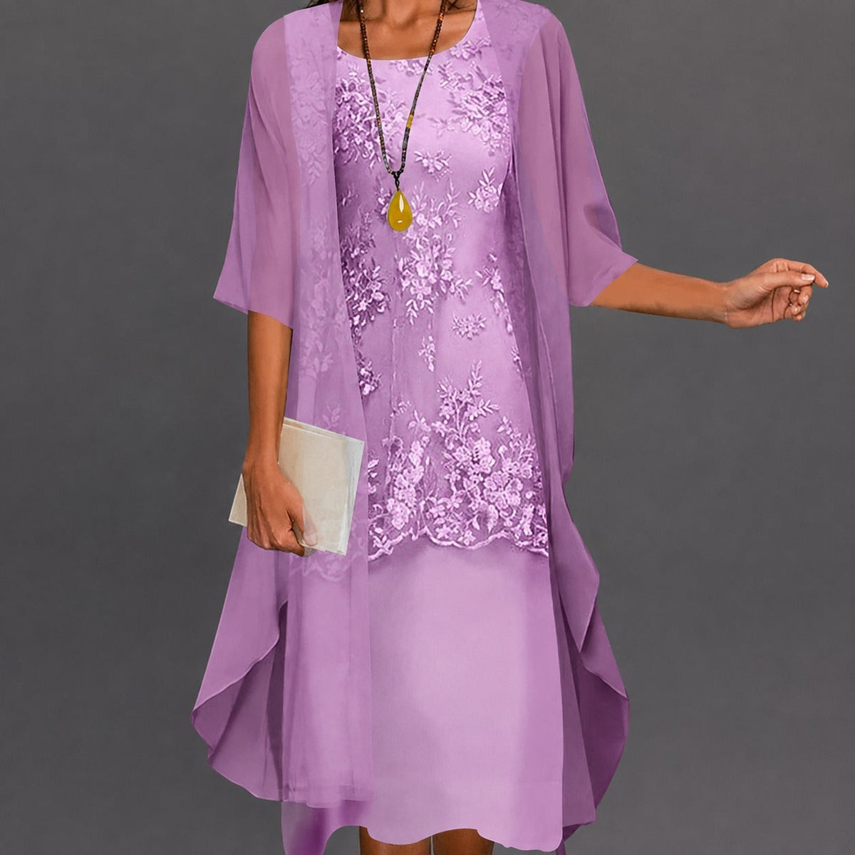Women's Dress – Elegant, flowing knee-length dress for holidays, gifts, and everyday wear