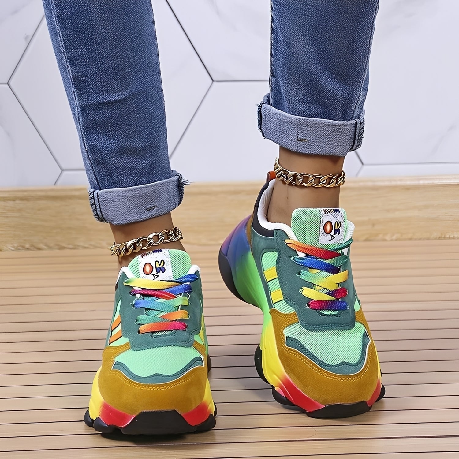 Erika - Comfortable Rainbow shoes