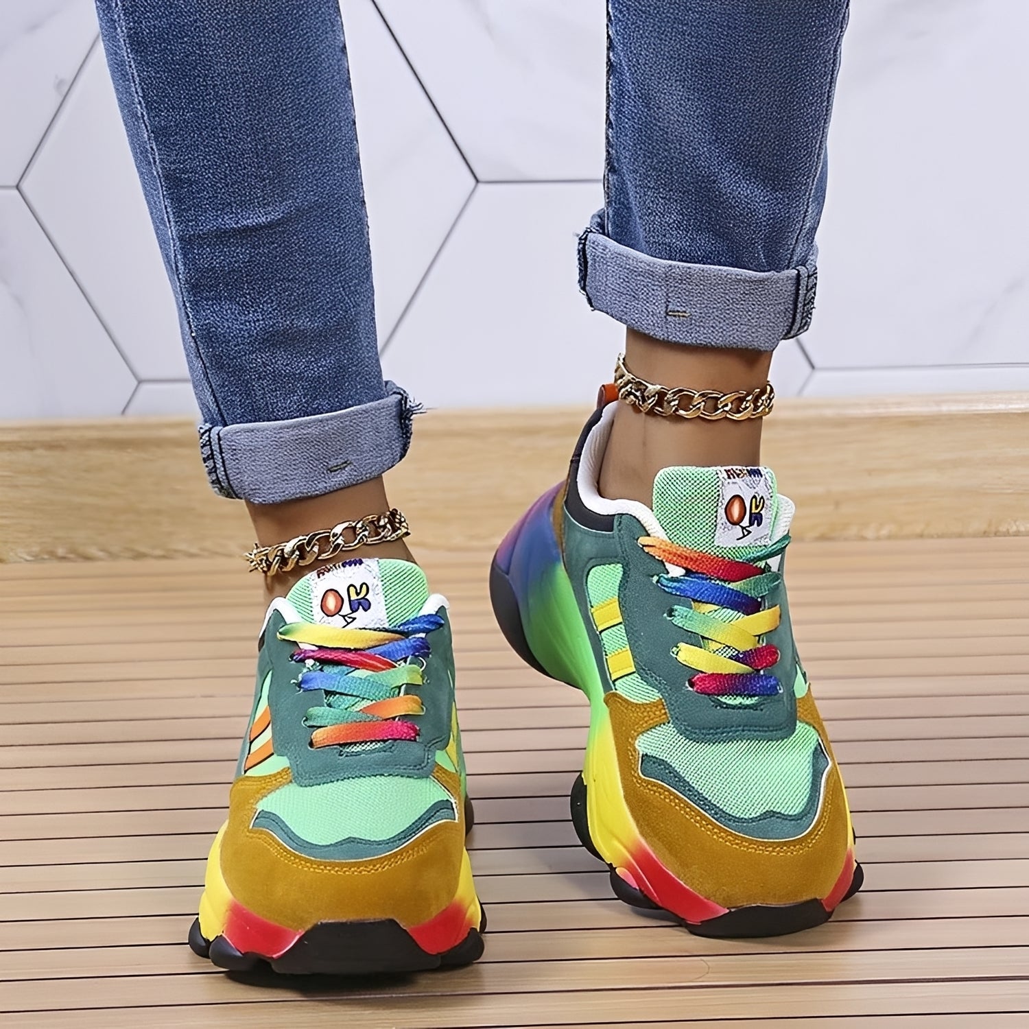 Erika - Comfortable Rainbow shoes
