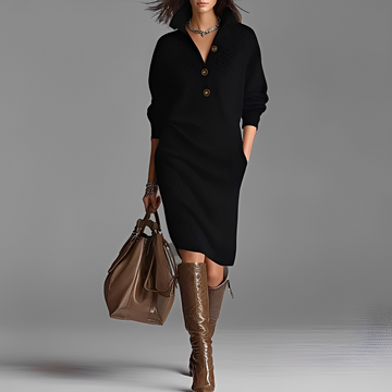 Camryn - Contemporary midi dress with long sleeves