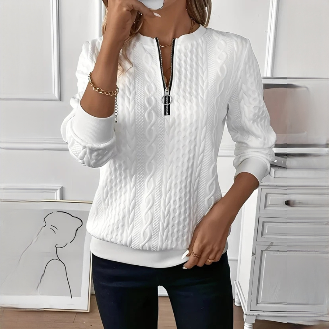 Hedie - Stylish and refined zip-up sweater