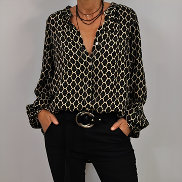 Lena - Stylish blouse with V-neckline