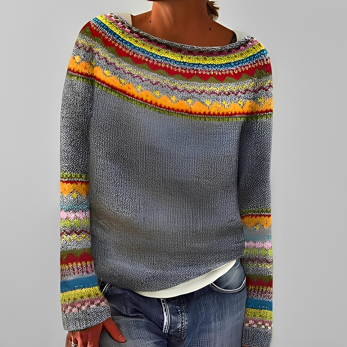 Liliane - Fashionable crew neck sweater