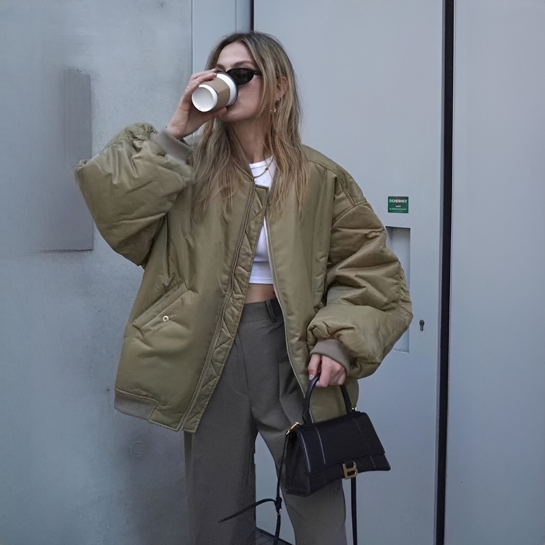 Fellaine - Comfortable oversized bomber jacket