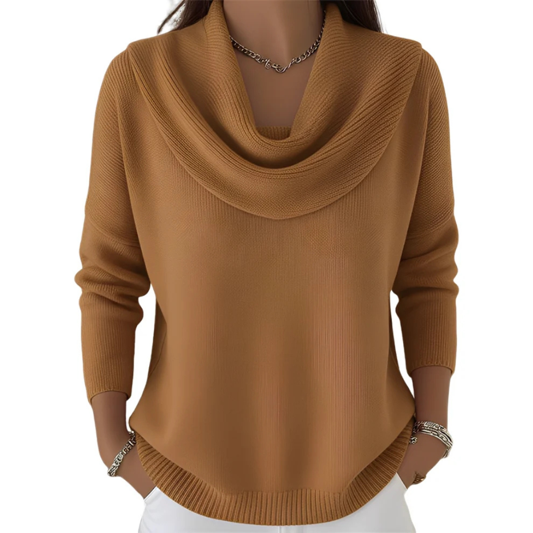 Marva - Stylish sweater with wide collar
