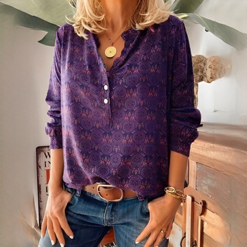Bethany - Timeless printed long-sleeve blouse