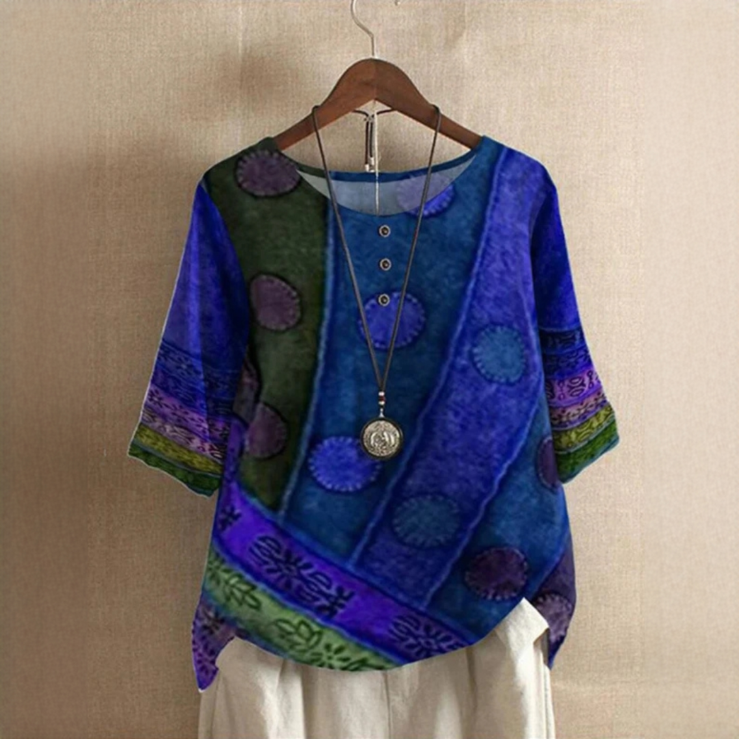 Jessel - Stylish blouse with a round neckline