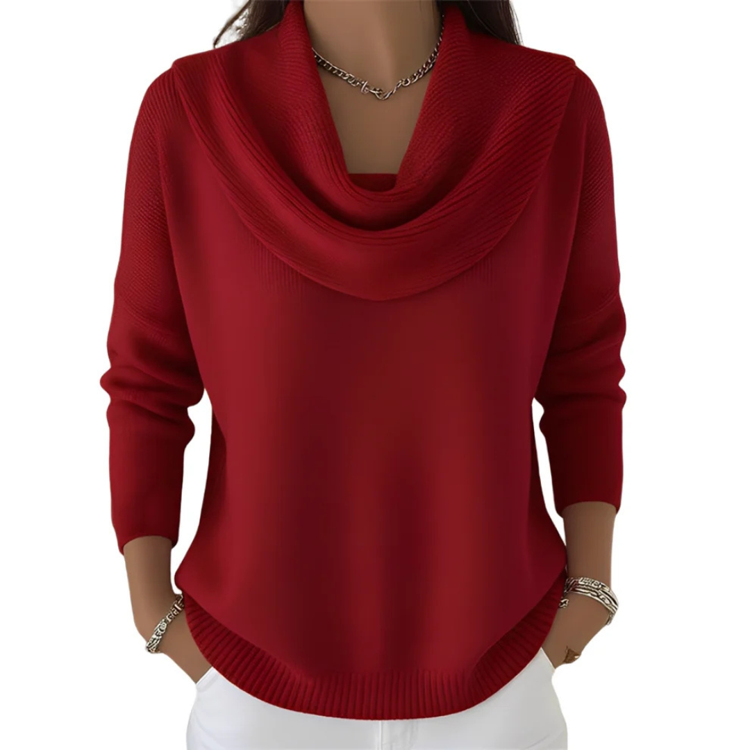 Marva - Stylish sweater with wide collar