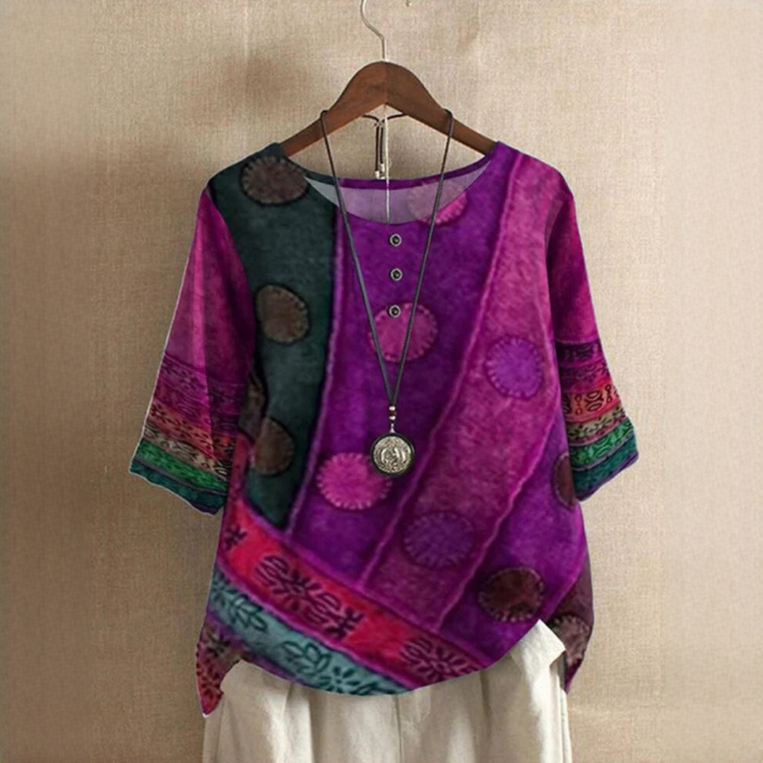 Jessel - Stylish blouse with a round neckline