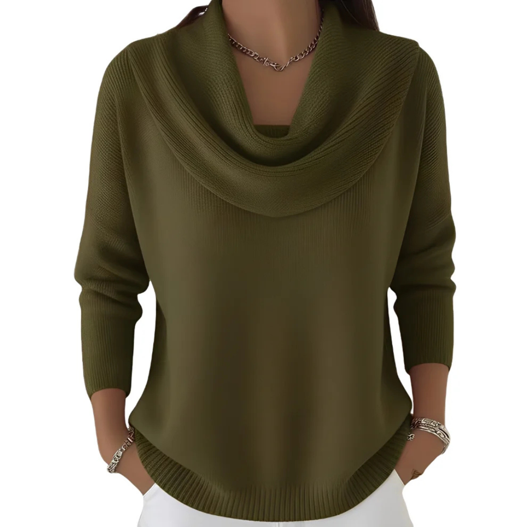 Marva - Stylish sweater with wide collar