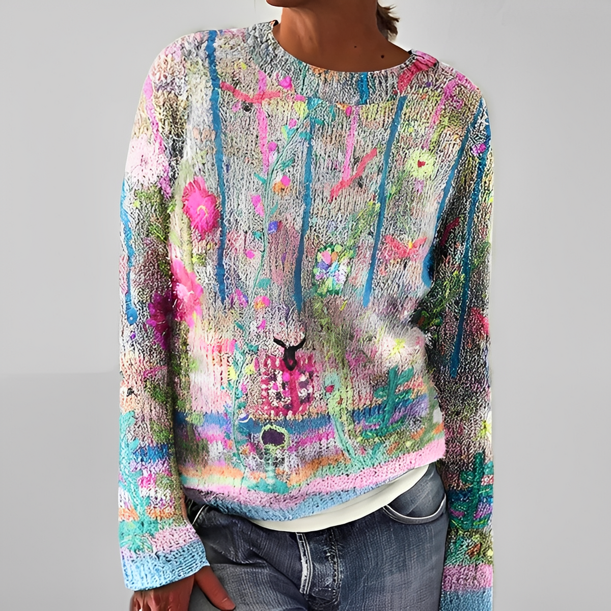 Liliane - Fashionable crew neck sweater